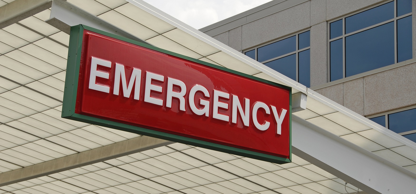 Hospital emergency entrance sign. Hospital emergency entrance sign.
